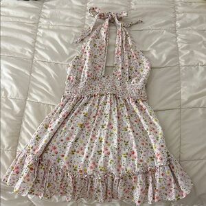 Aerie Floral Halter Mini Dress